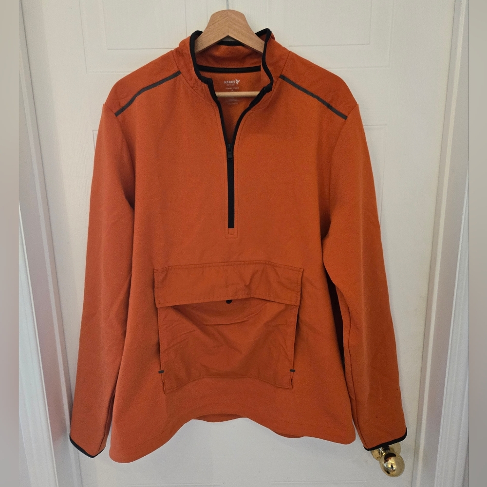 XL Old Navy Orange Half-Zip Pullover with Front Large Pocket